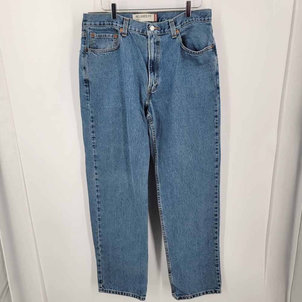 Levis 550 Jeans Mens 36 x 34 Relaxed Fit Blue Medium Wash Denim Cotton